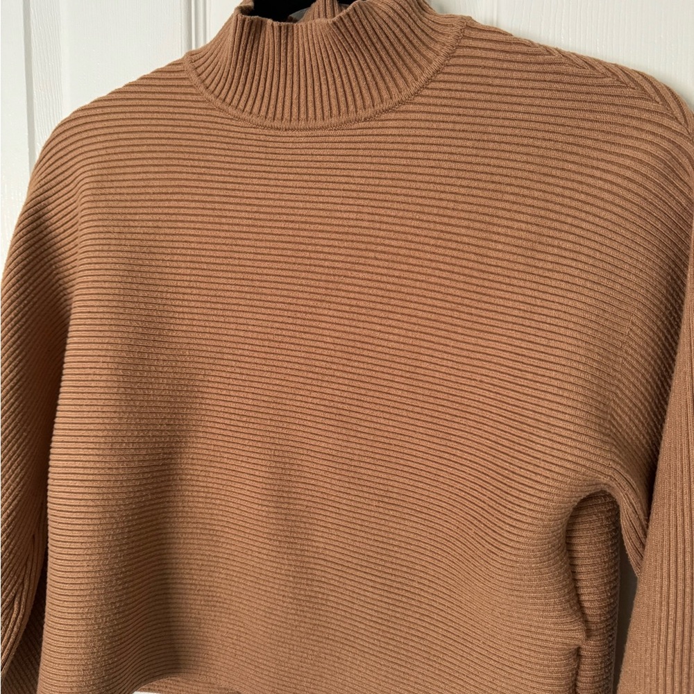 Zara Ribbed Mock Turtleneck Sweater in Size S